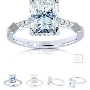Kobelli Radiant cut moissanite engagement ring